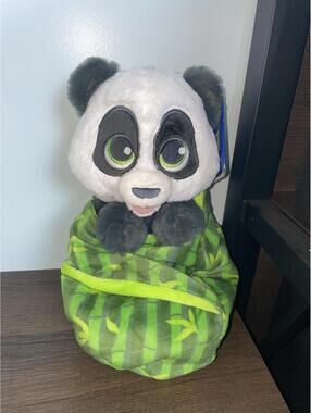 Disney Parks Animal Kingdom Baby Panda Plush Toy in Swaddle Blanket 12” NWT